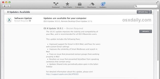 OS X 10.9.1 Update