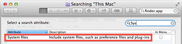 Add System Files as a search attribute