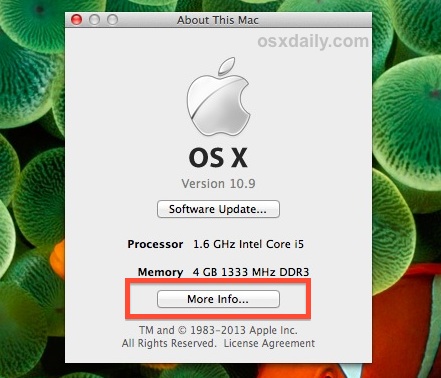 Get "More Info" in About This Mac
