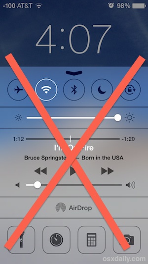 Prevent Control Center access from the Lock Screen