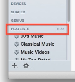 Hide playlists, genius, shared items, etc in the iTunes sidebar