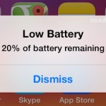 Low battery warning on an iPhone