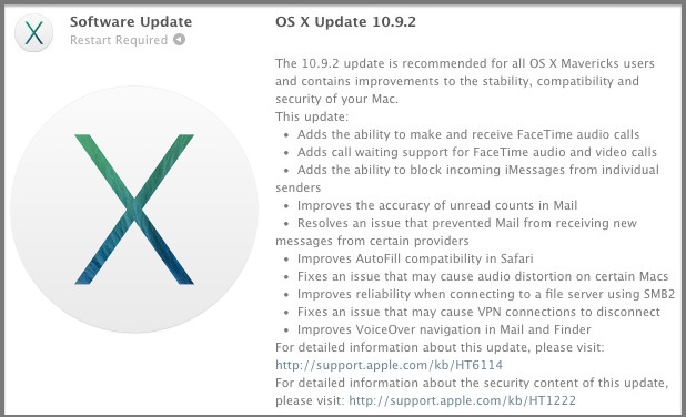 OS X 10.9.2 Update