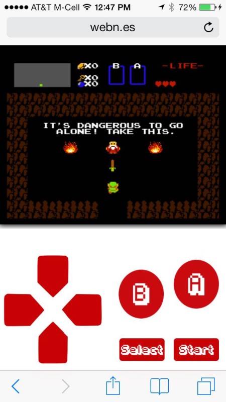 Playing Zelda on the iPhone with WebNES