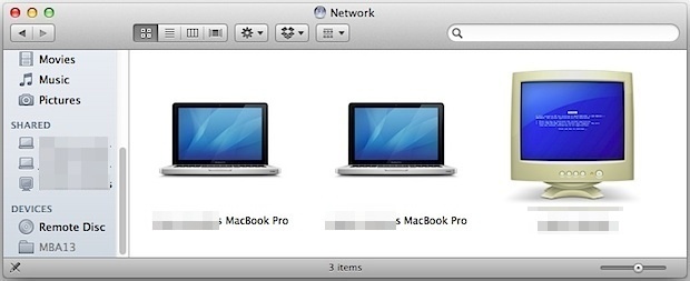Shared user folders showing up from Mac and Windows computers