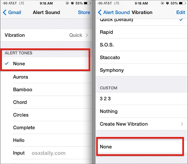 Disable the new Mail alert sound and vibration