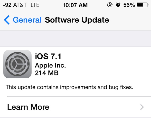 iOS 7.1 Update