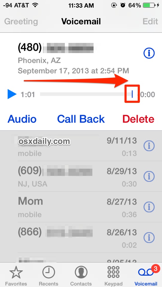 Mark Voicemail as Read on the iPhone
