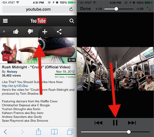Start playing a Youtube video for background in iOS