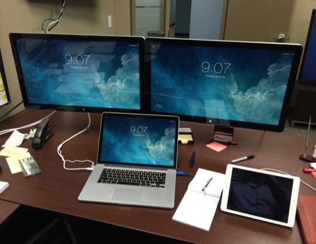 MacBook Pro with dual thunderbolt displays