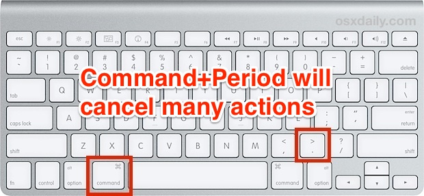 Cancel with Command Period in Mac OS X