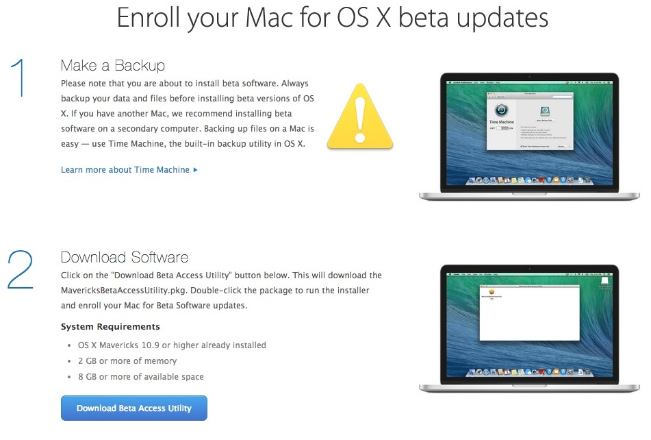 Enroll Mac OS X Beta Seed Program