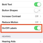 On and Off Labels in iOS Settings