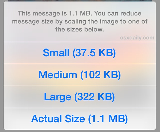 Reduce an image size in iOS by sending the photo