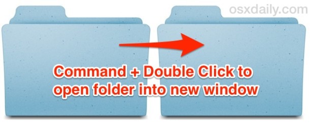 Command+Double Click to open a folder into a new window