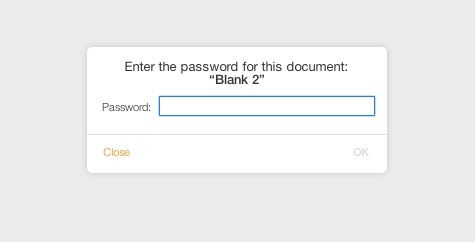 Password required to open iWork Document