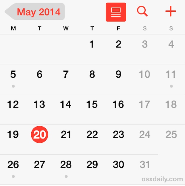 Start the week on Monday in Calendar for iPhone