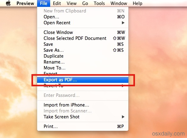 Export the combined PDF files into a single PDF document