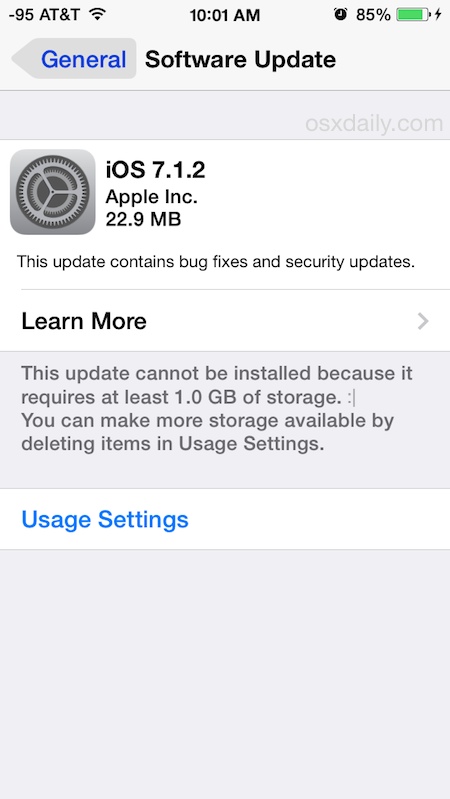 Download iOS 7.1.2 Update with OTA
