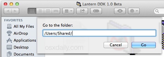 Go To Users Shared Folder