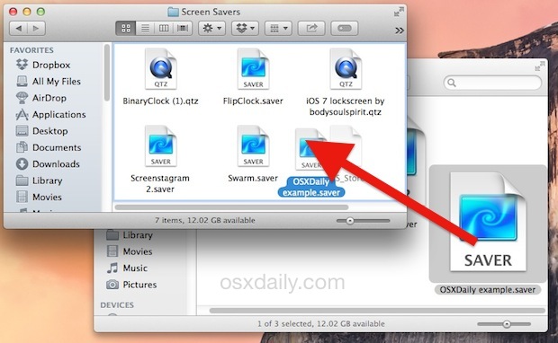 Install a screen saver in Mac OS X manually