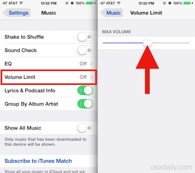 Set a Maximum Volume Limit to Music in iOS