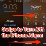 Turn off the iPhone alarm by swiping