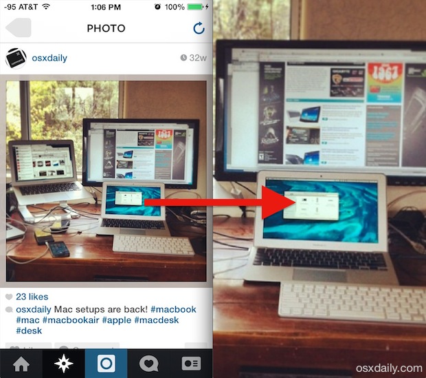 Zooming into Instagram photos with an iPhone trick