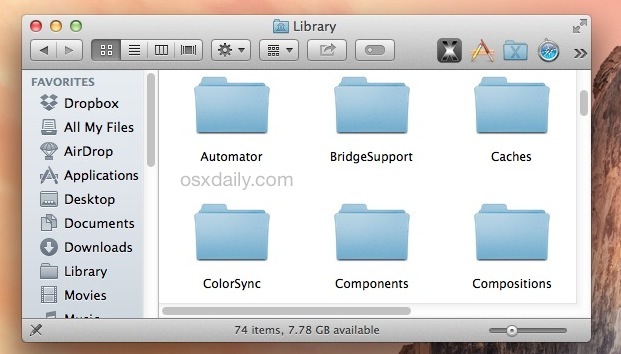 Customized Mac Finder window toolbar