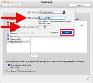Set a Keyboard Shortcut for "Save as PDF" in Mac OS - OS X Daily