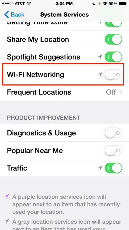 Disable Wi-Fi networking in System Services