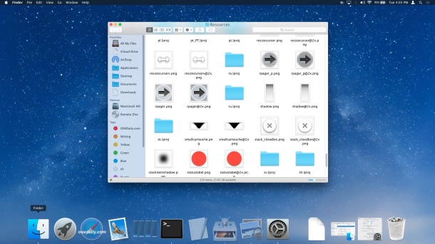 OS X Yosemite transparent dock and transparent windows