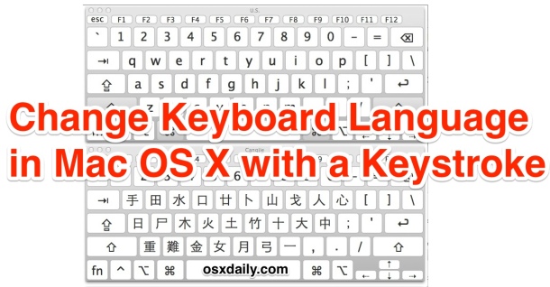 Change active keyboard language quickly with a keystroke in Mac OS X