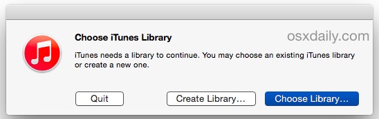 Choose iTunes Library