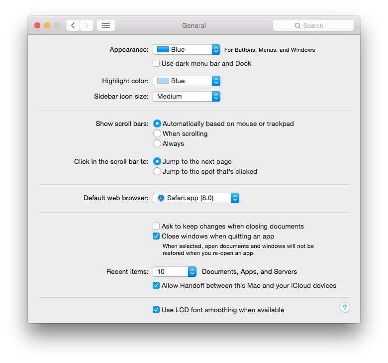 Default font smoothing in OS X Yosemite