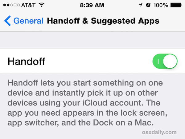 Enable Handoff in iOS