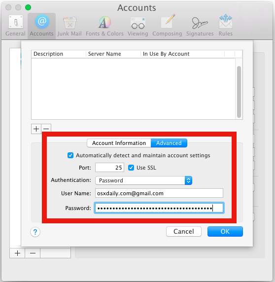 Fix SMTP Mail sending problems in Mac OS X Mail app