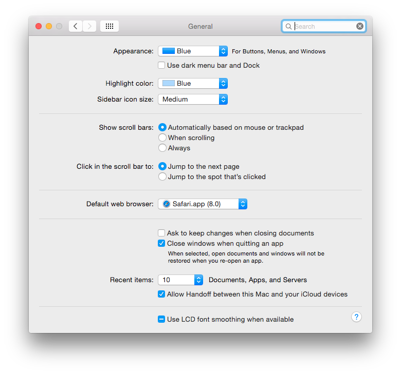 Font smoothing set to 2 in OS X Yosemite