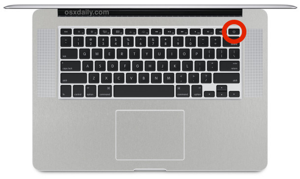 MacBook Pro power button location