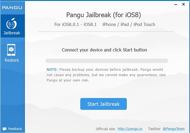 Pangu Jailbreak for iOS 8.1 in Windows