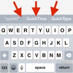The QuickType suggestion word bar above iOS Keyboard