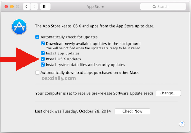 Automatic OS X Updates for the Mac