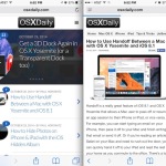Mobile vs Desktop sites shown in Safari for iPhone