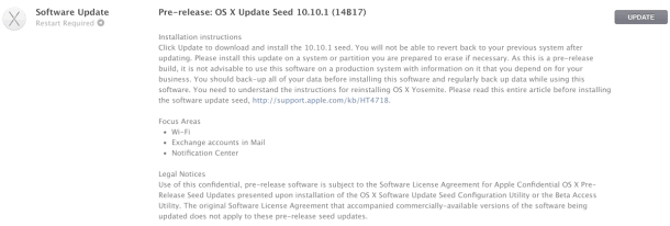 OS X 10.10.1 Seed 1