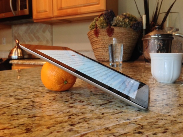 Orange iPad stand, seriously it works