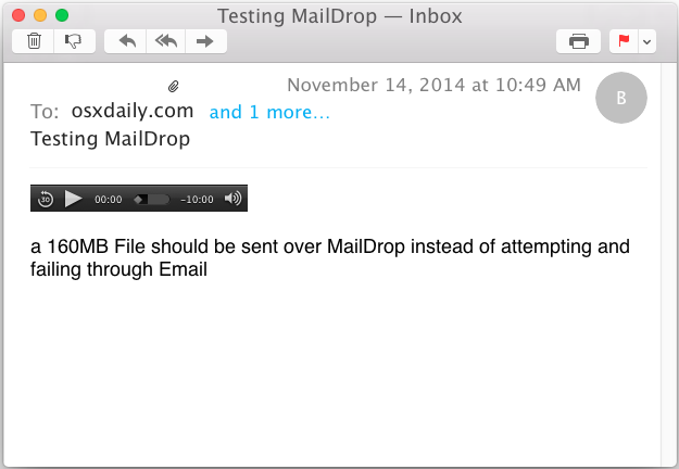 Receiving a Mail Drop file in Mac OS X Mail app
