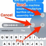 Audio message controls in iOS