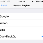 Where to change how Safari searches the web and with what Search Engine, including Google, Yahoo, Bing, and DuckDuckGo
