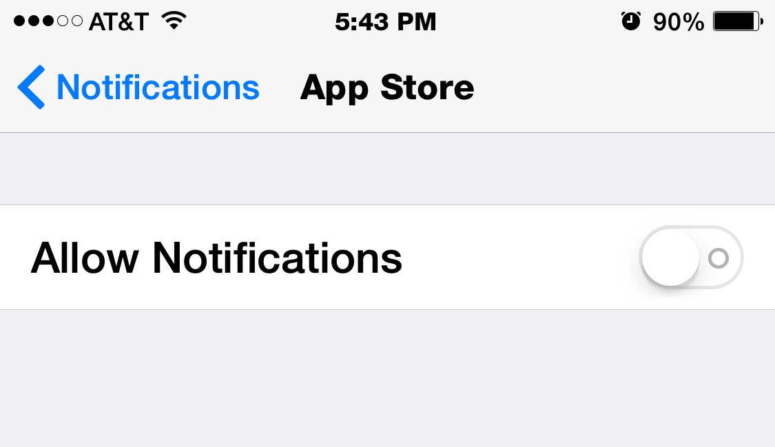 Disable Notifications for an app like the App Store