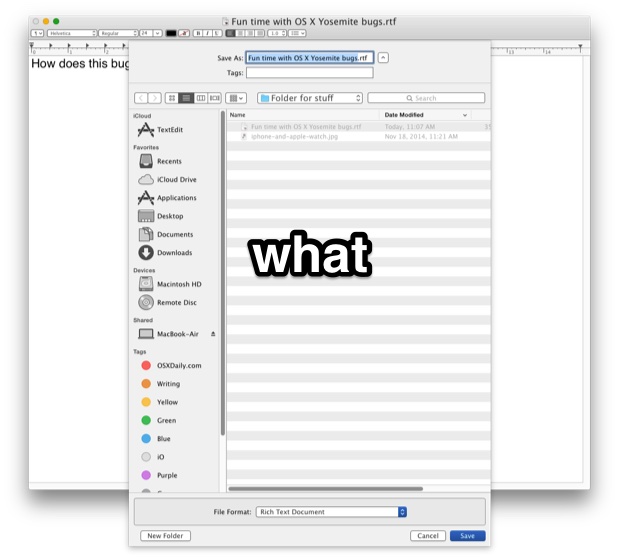A huge open and save window dialog box in OS X